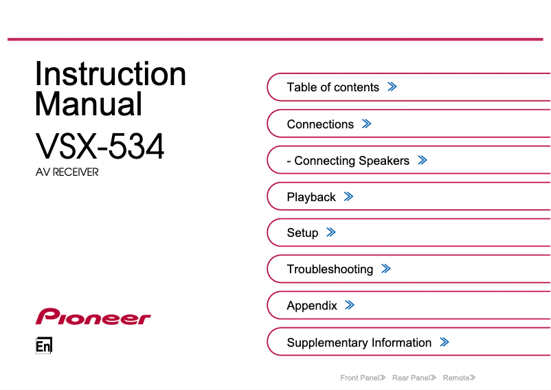 Page 1 de la notice Manuel utilisateur Klipsch VSX-534