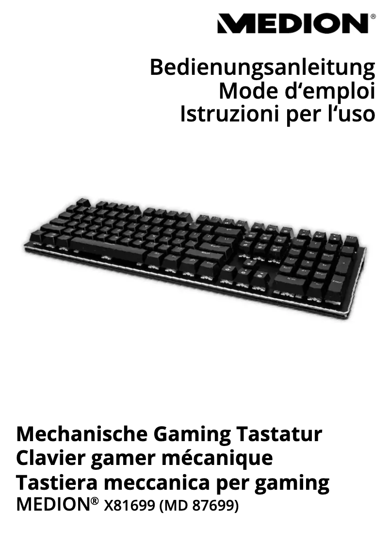 Page 1 de la notice Manuel utilisateur Medion X81699 (MD 87699)
