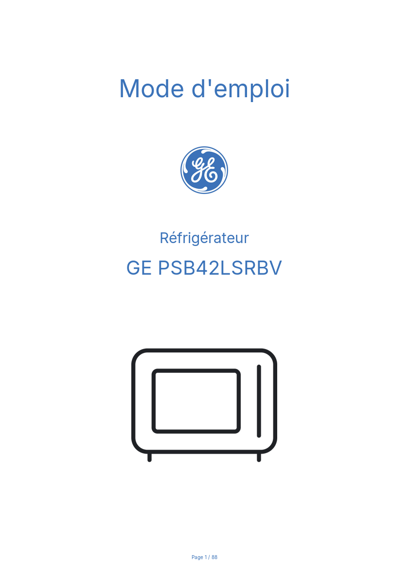 Image de la première page du manuel de l'appareil PSB42LSRBV
