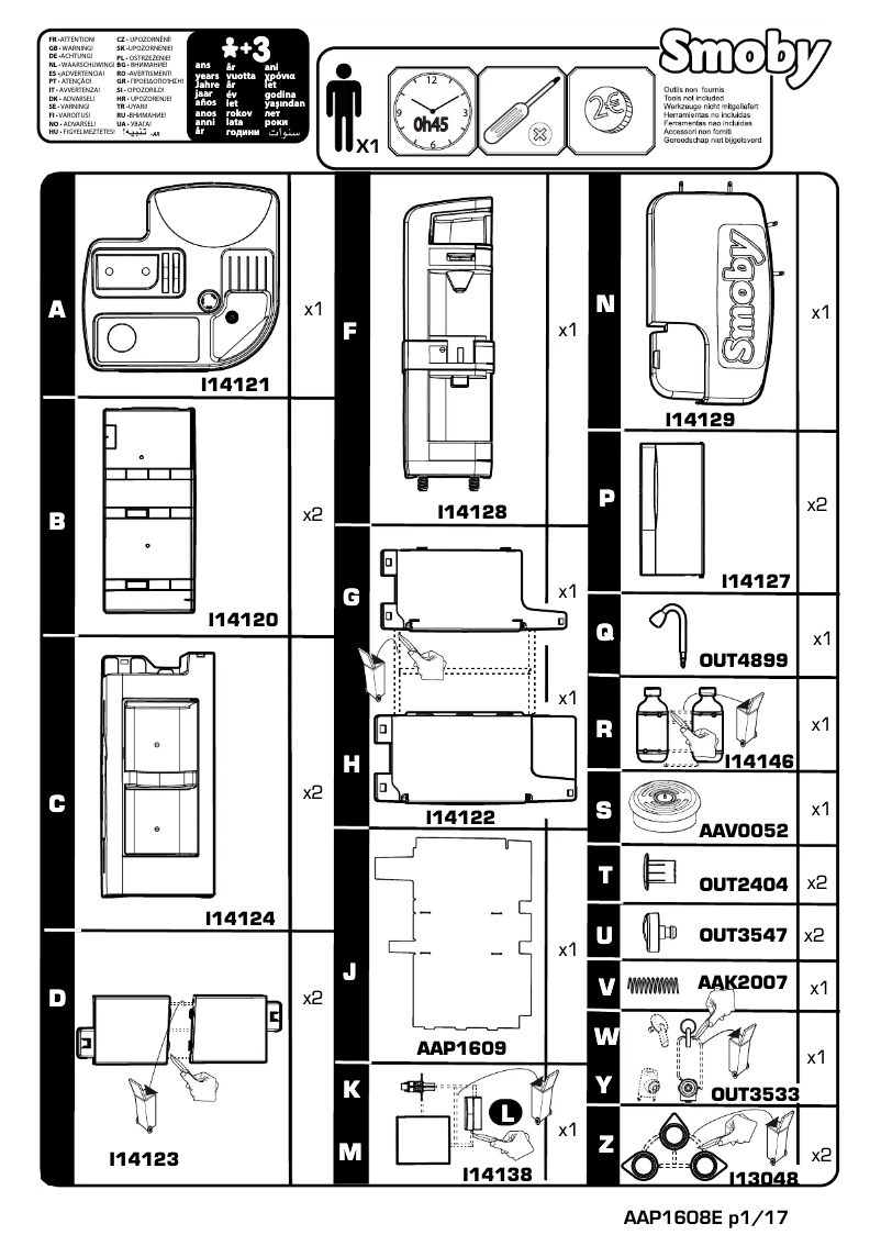 Page 1 de la notice Manuel utilisateur Smoby Tefal Studio Kitchen XL