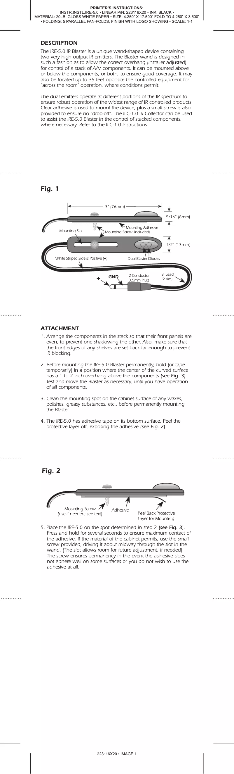 Page 1 de la notice Manuel utilisateur SpeakerCraft IRE 5.0