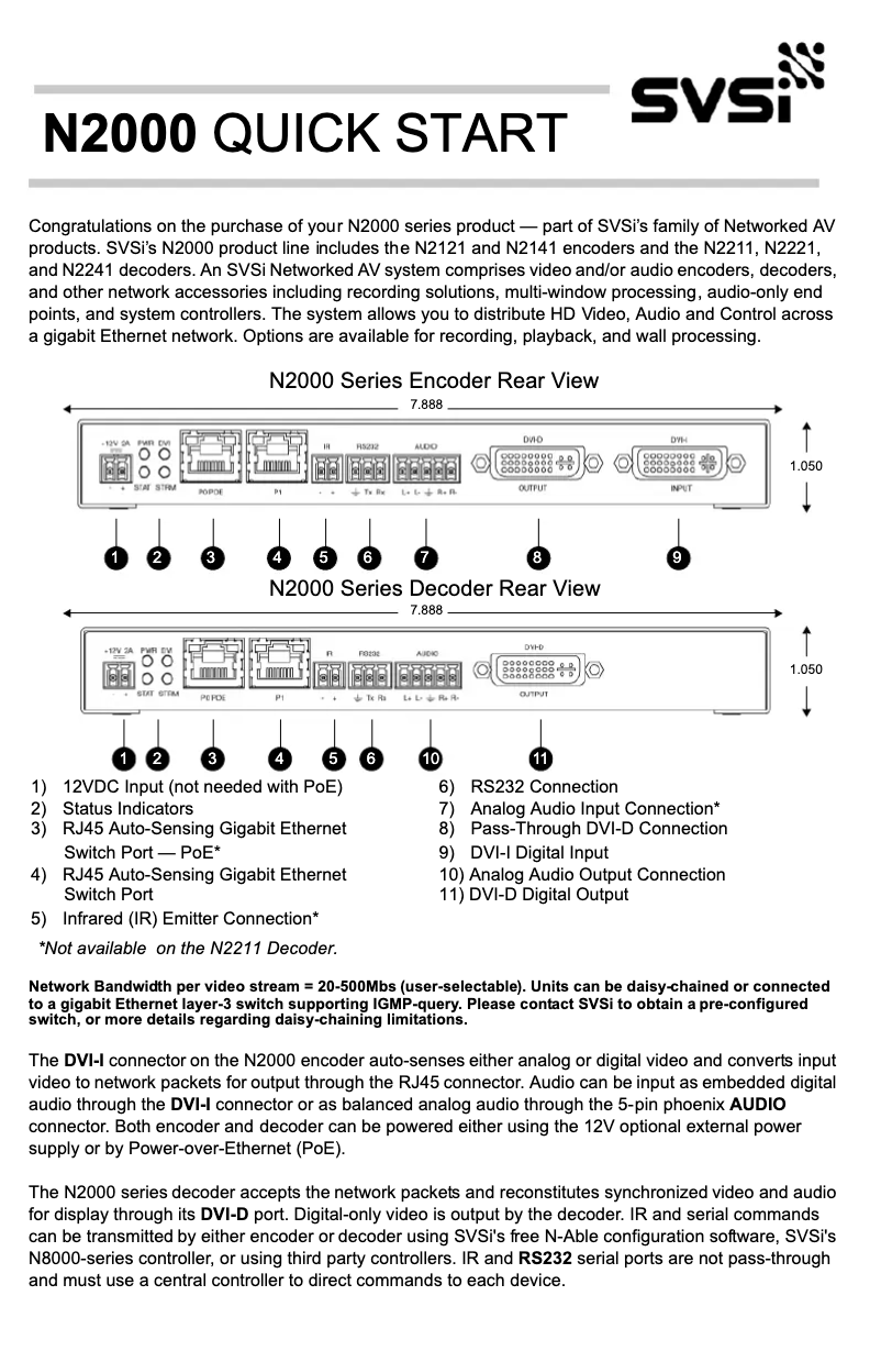 Page 1 de la notice Guide de démarrage rapide AMX NMX-DEC-N2211