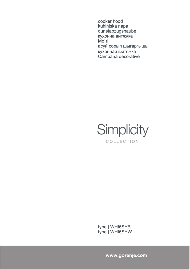 Page n°1 - Manuel utilisateur Gorenje WHI6SYB