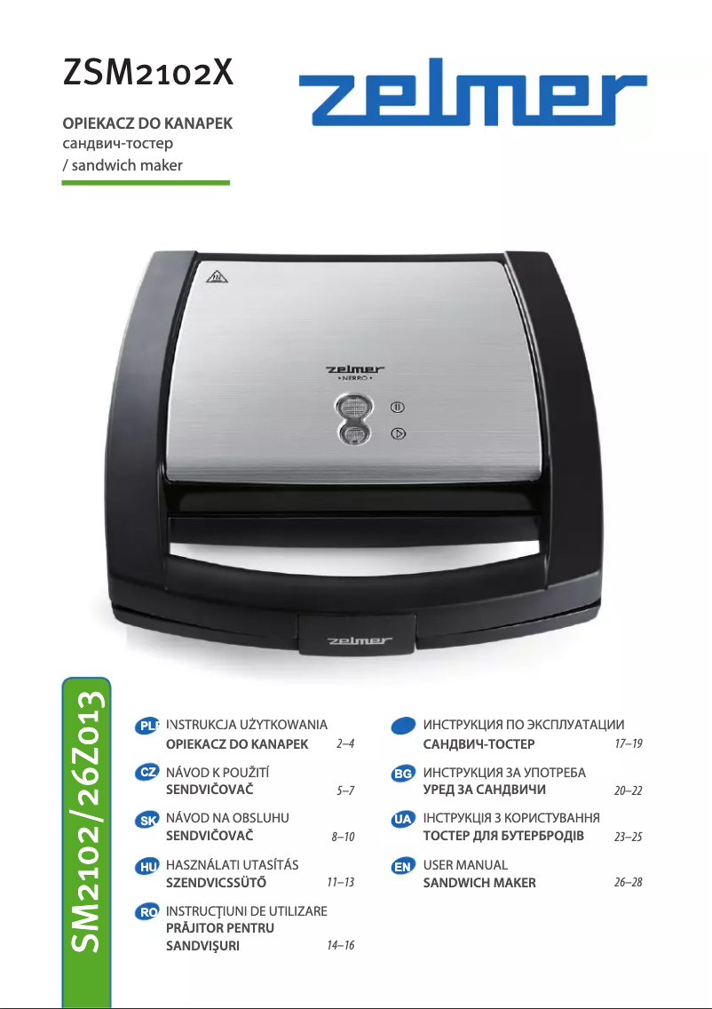 Page n°1 - Manuel utilisateur Zelmer ZSM2102X