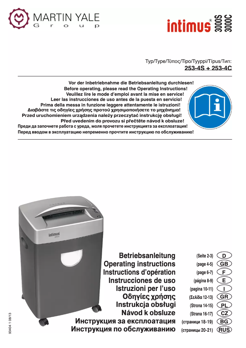 Page n°1 - Manuel utilisateur Intimus 3000 C