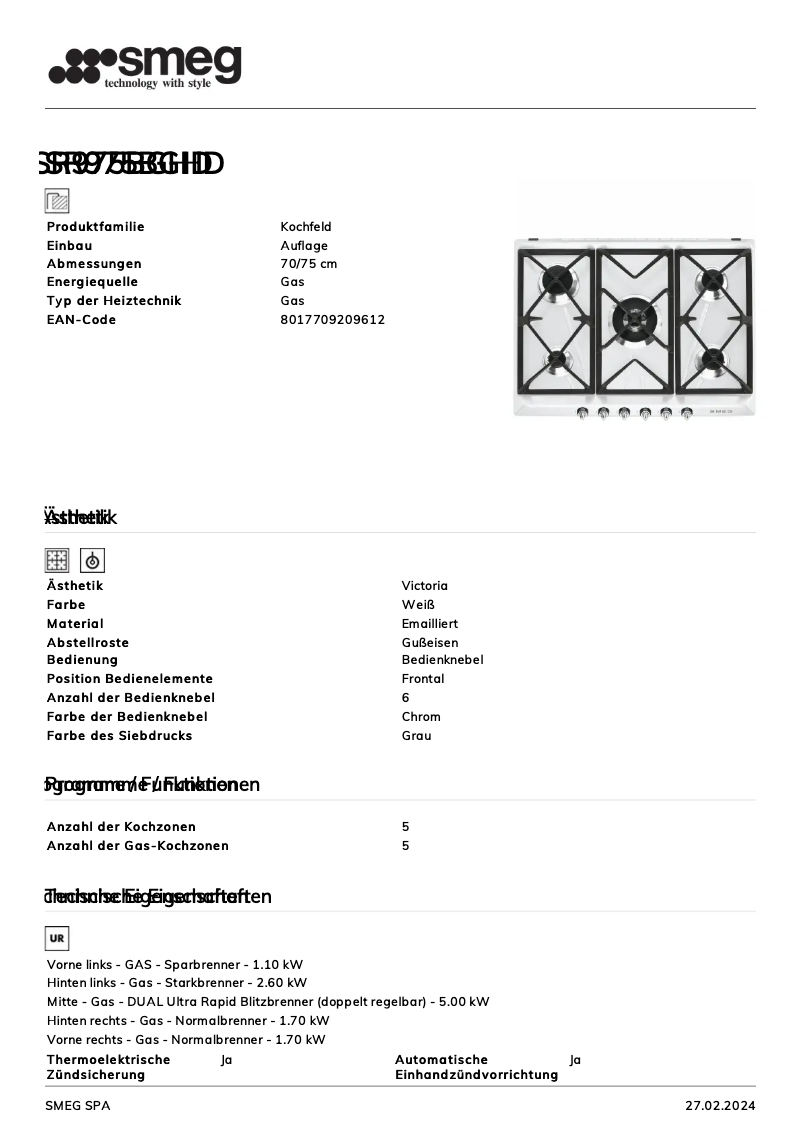 Page n°1 - Manuel utilisateur Smeg SR975BGHD