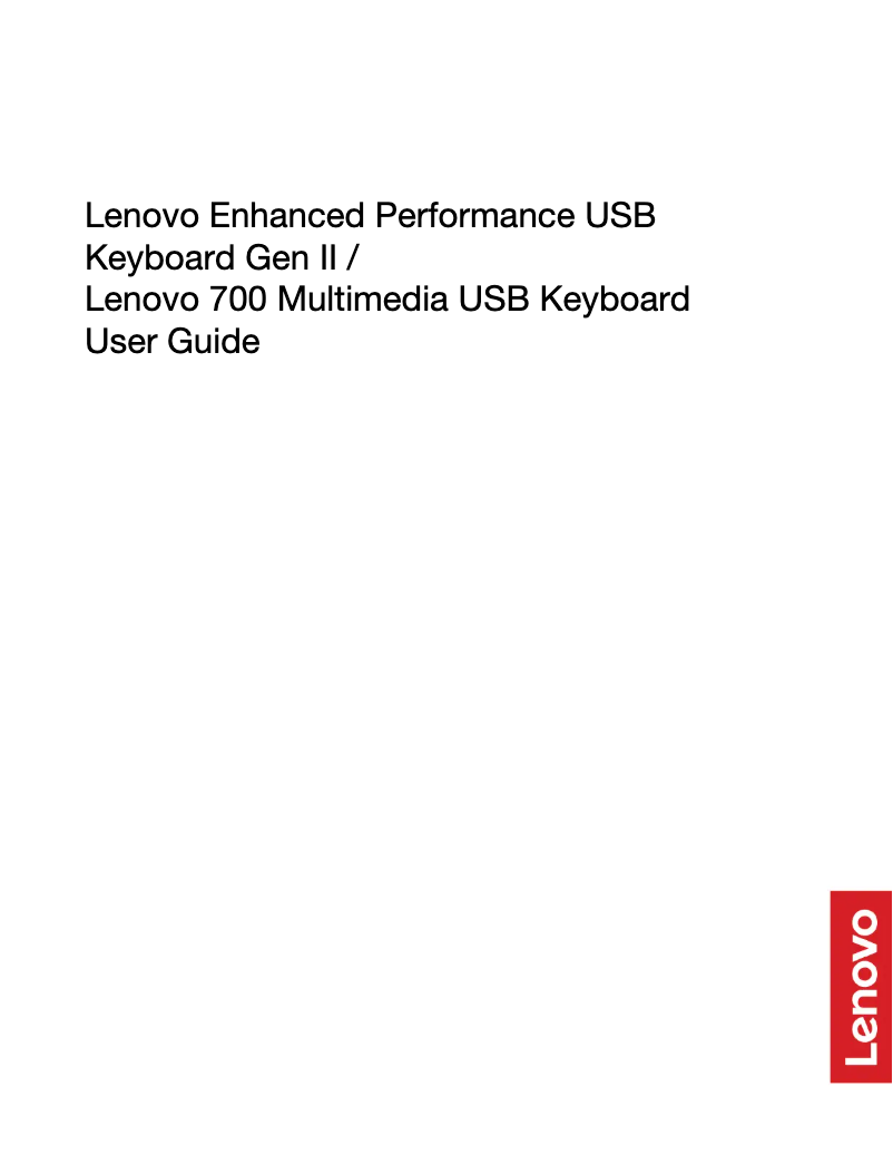 Page n°1 - Manuel utilisateur Lenovo Enhanced Performance USB Gen II