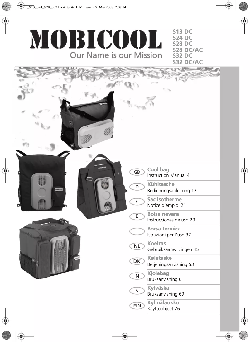 Image de la première page du manuel de l'appareil MobiCool S13 DC