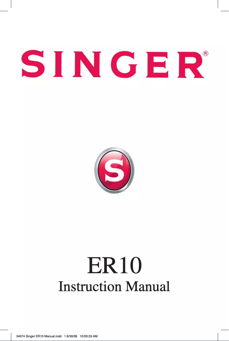 Page n°1 - Manuel utilisateur Singer ER-10