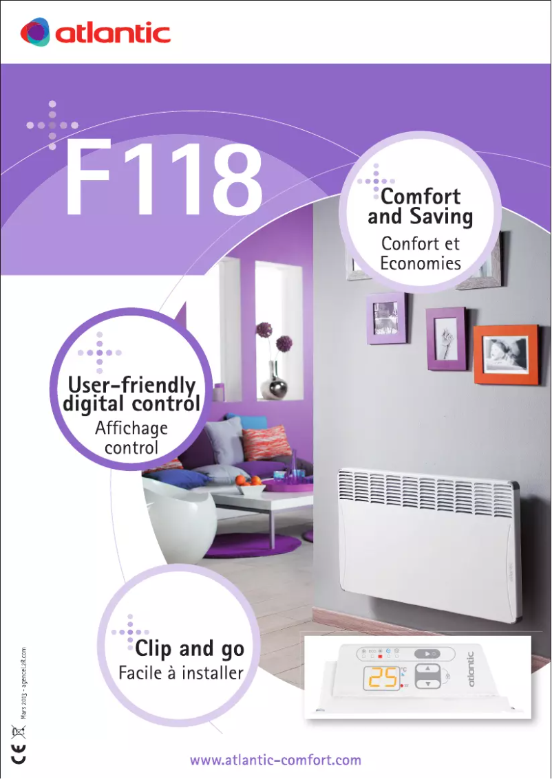 Page n°1 - Manuel utilisateur Atlantic F118