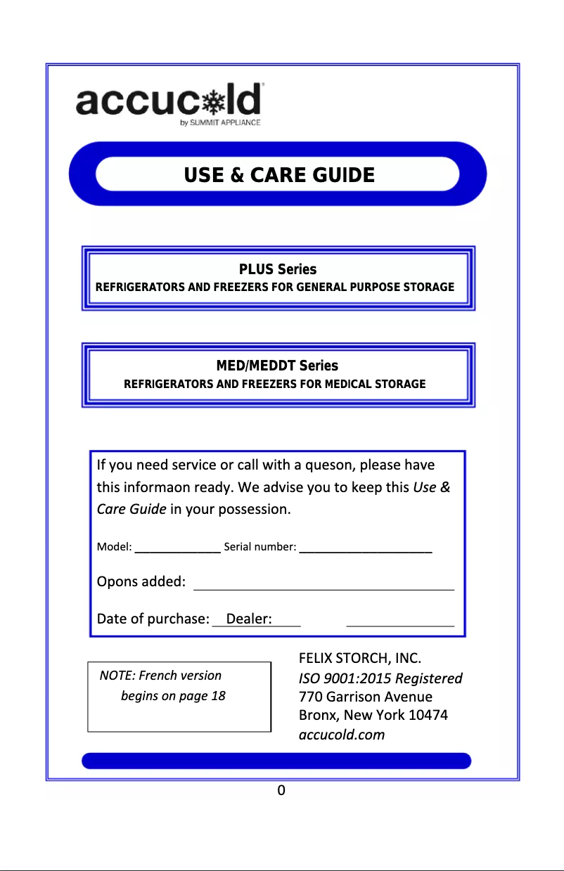 Page 1 de la notice Mode d'emploi Accucold VT65