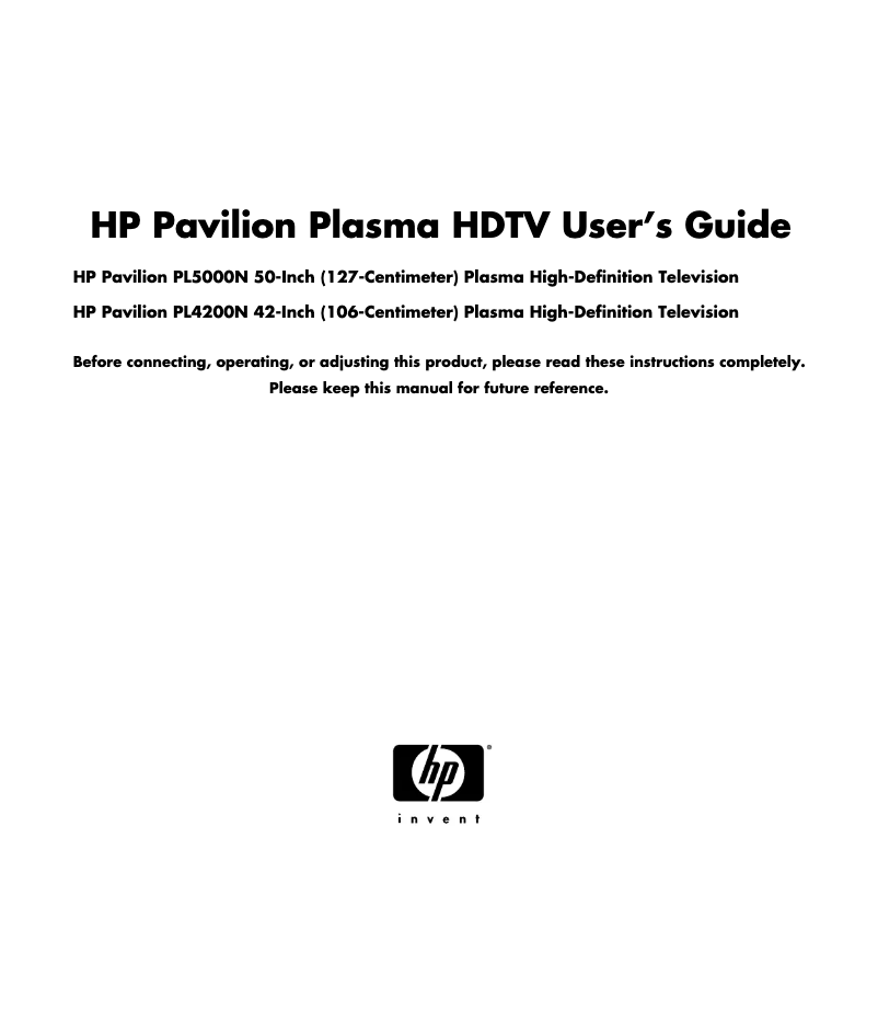 Page 1 de la notice Manuel utilisateur HP Pavilion PL4200N