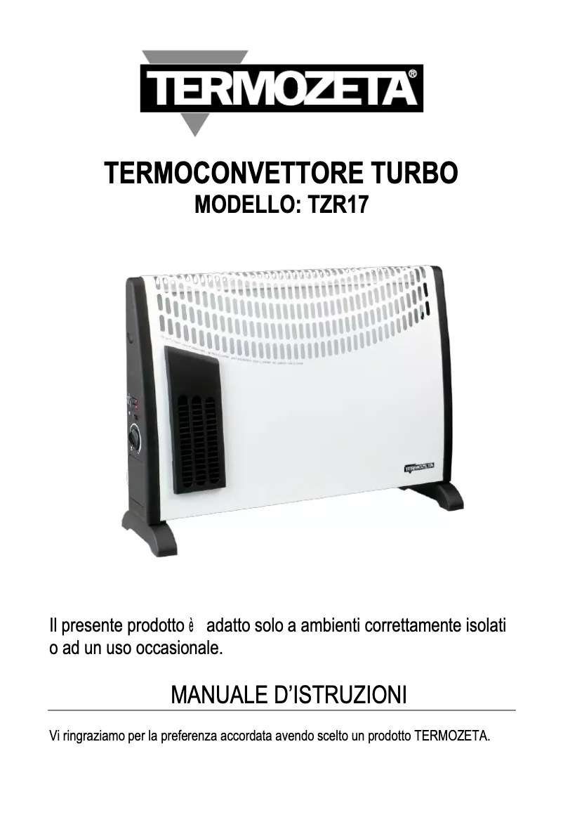 Page n°1 - Manuel utilisateur Termozeta TZR17