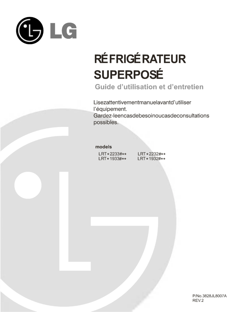 Page 1 de la notice Manuel utilisateur LG LRTN22320WW