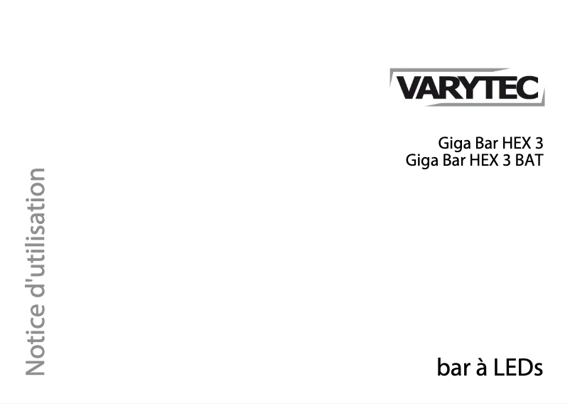 Page n°1 - Manuel utilisateur Varytec Giga Bar HEX 3