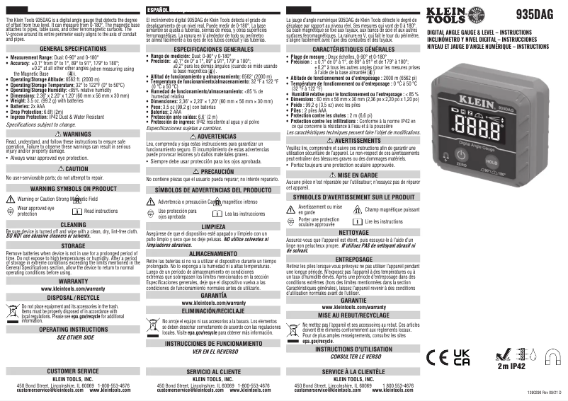 Image de la première page du manuel de l'appareil 935DAG