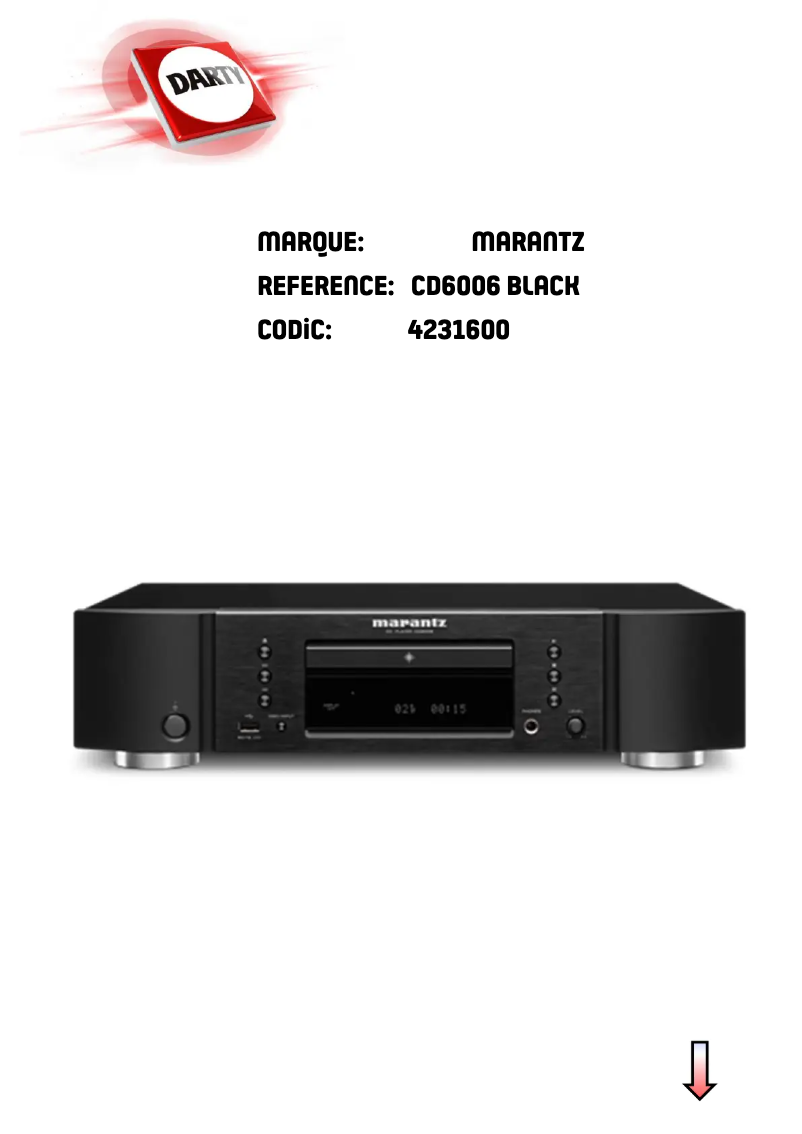 Page n°1 - Manuel utilisateur Marantz CD6006