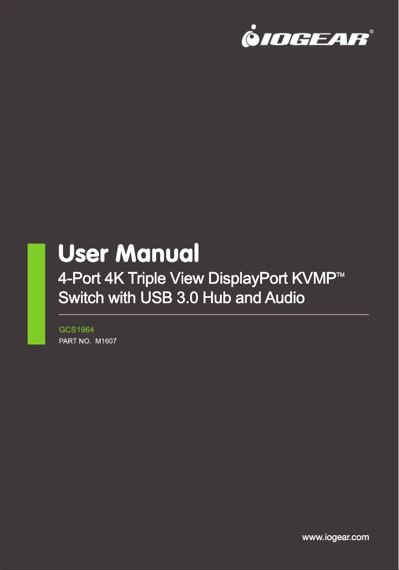 Page 1 de la notice Manuel utilisateur iogear GCS1964