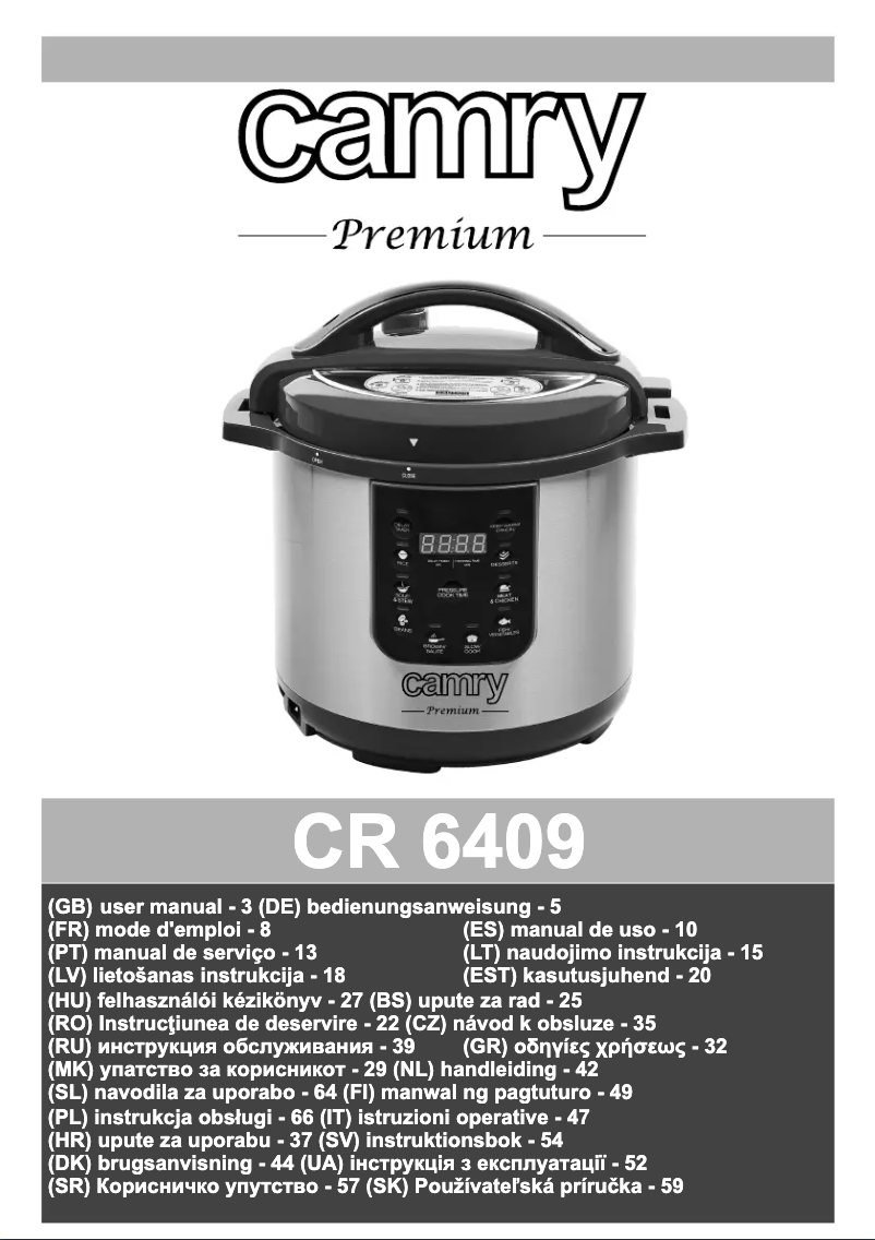 Page n°1 - Manuel utilisateur Camry CR 6409