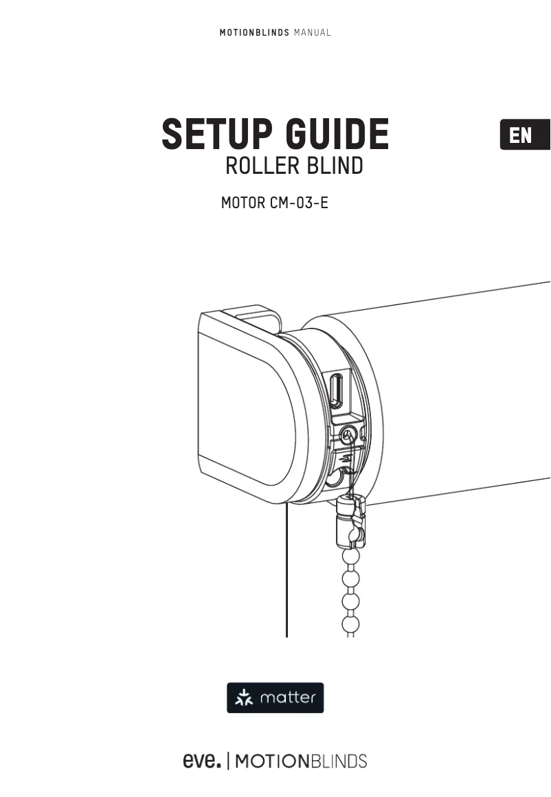Page 1 de la notice Manuel utilisateur EVE MotionBlinds CM-03-E