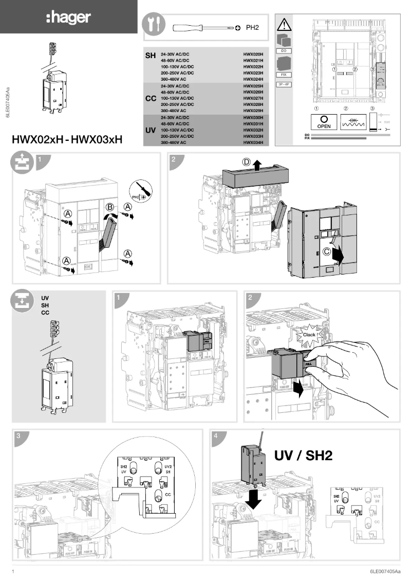 Page 1 de la notice Manuel utilisateur Hager HWX022H