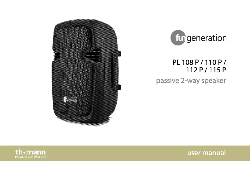 Page 1 de la notice Manuel utilisateur Fun Generation PL 115 P