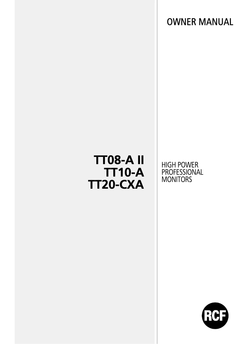 Image de la première page du manuel de l'appareil TT 20-CXA