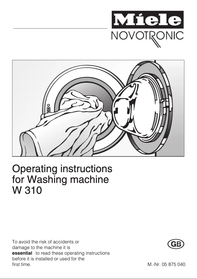 Page n°1 - Manuel utilisateur Miele W 310