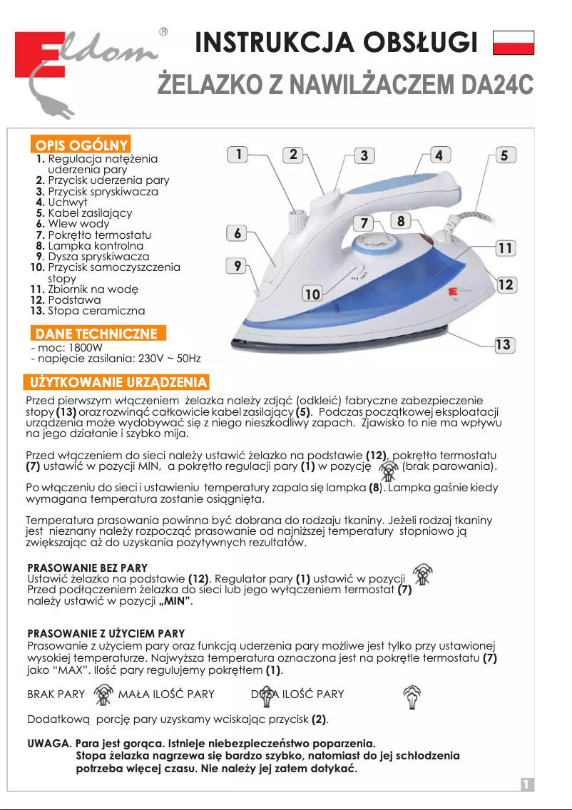 Image de la première page du manuel de l'appareil DA24C