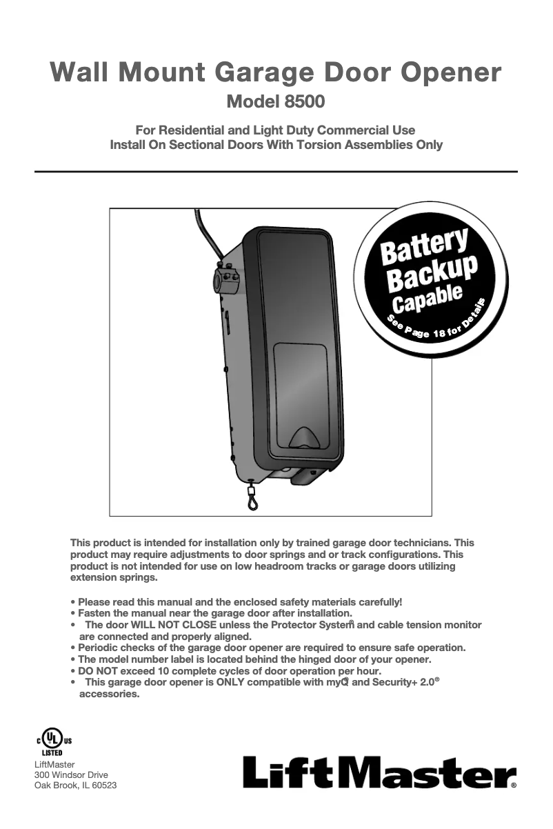 Image de la première page du manuel de l'appareil 8500 Elite