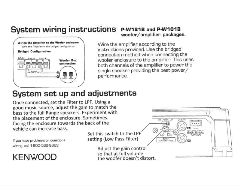 Page 1 de la notice Manuel utilisateur Kenwood P-W121B