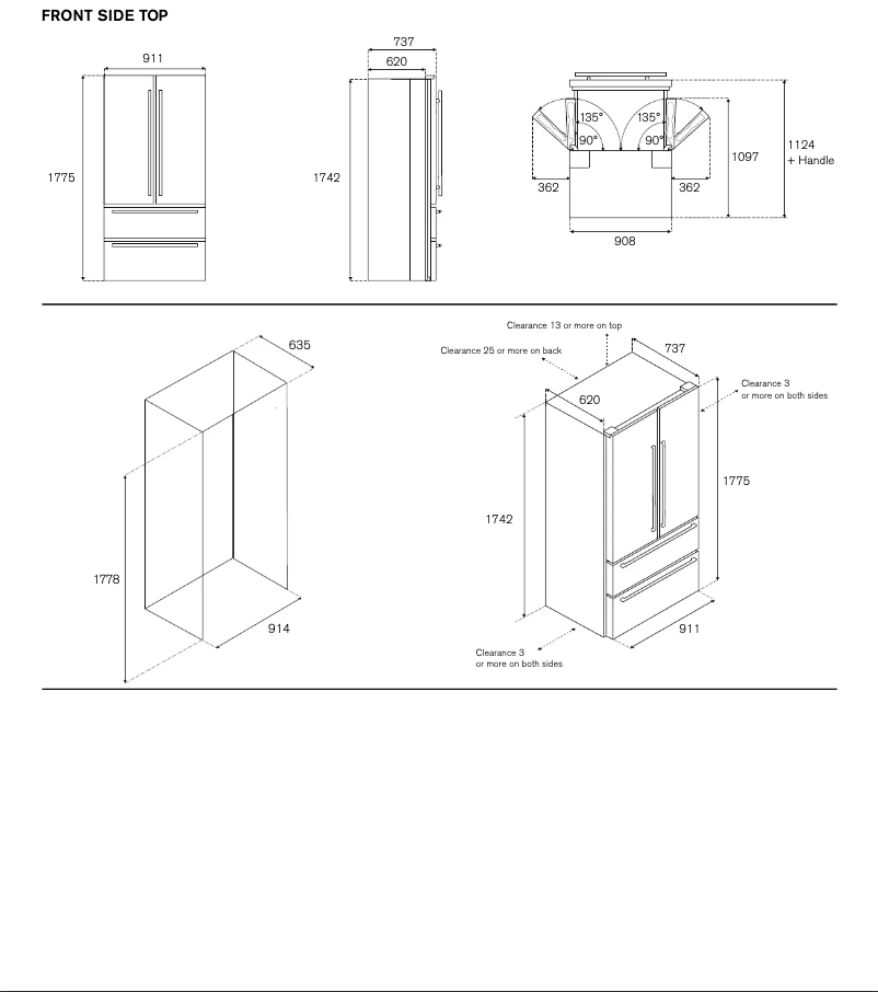 Page 1 de la notice Instructions / montage Bertazzoni REF904FFNXTC