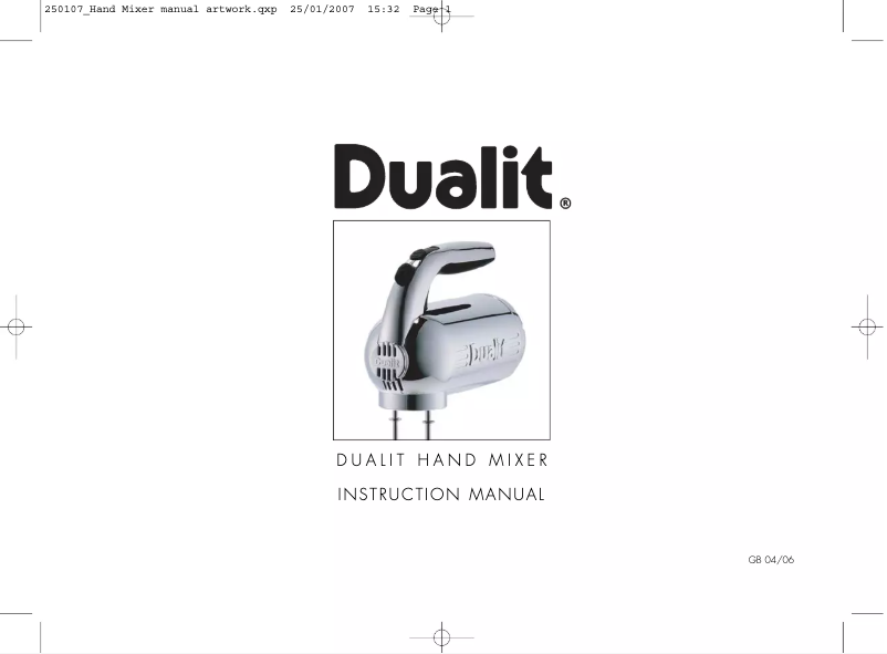 Image de la première page du manuel de l'appareil 88485