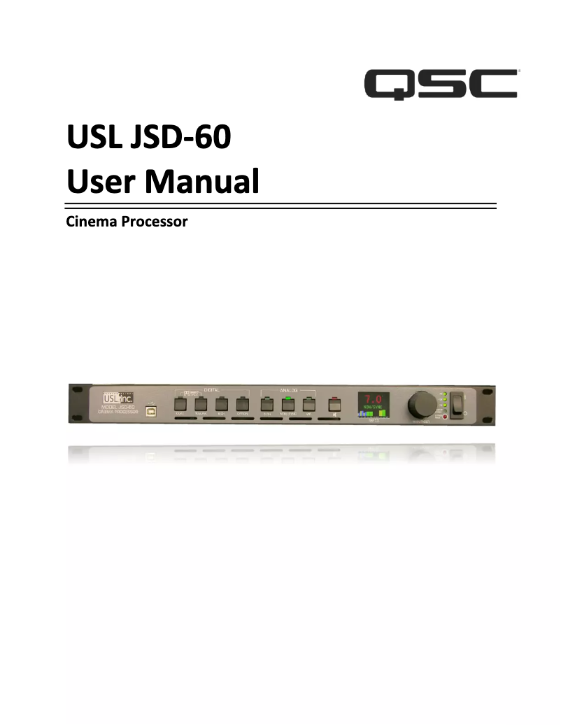 Image de la première page du manuel de l'appareil USL JSD-60