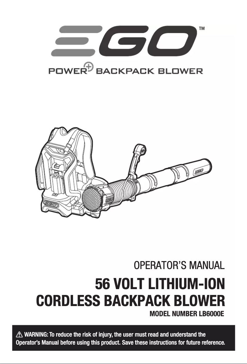 Page n°1 - Manuel utilisateur EGO Power+ LB6004E