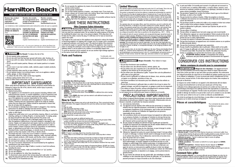 Image de la première page du manuel de l'appareil 24633