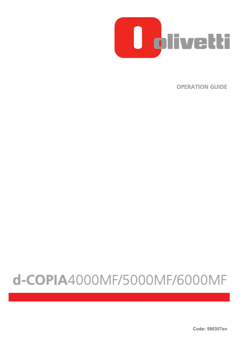 Page 1 de la notice Manuel utilisateur Olivetti d-Copia 6000MF