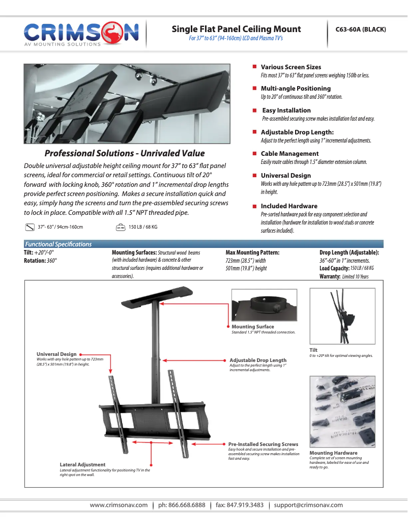 Página 1 del manual Ficha técnica Crimson C63-60A