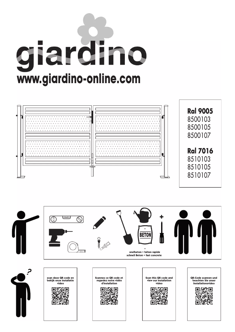 Page 1 de la notice Manuel utilisateur Giardino 8510103
