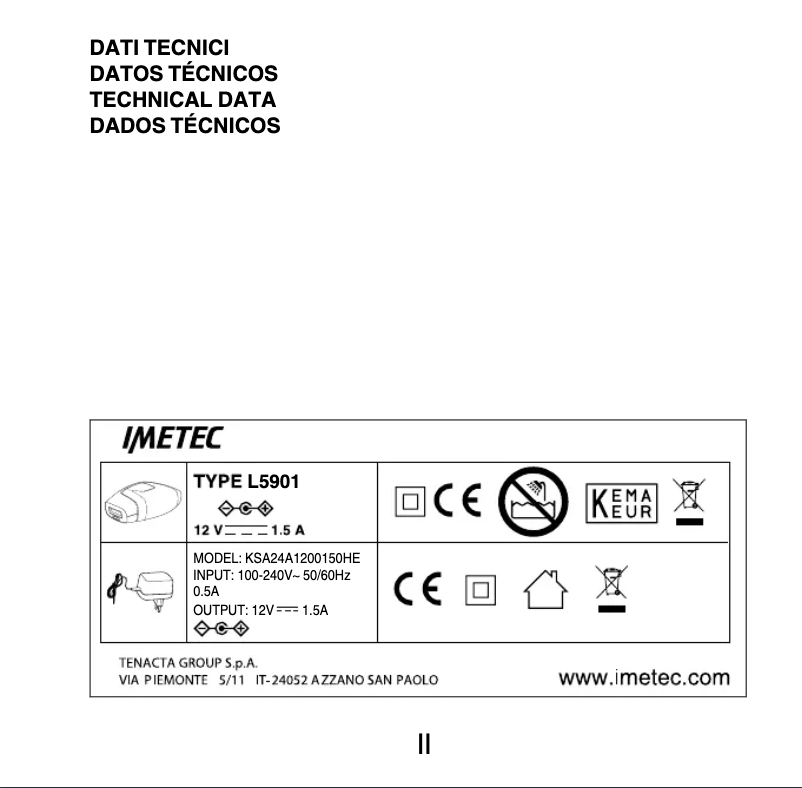 Page 1 de la notice Manuel utilisateur Imetec Bellissima Zero