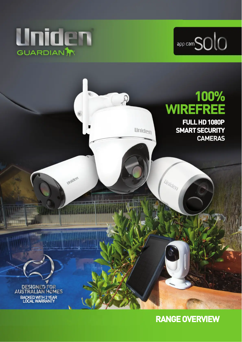 Page 1 de la notice Brochure Uniden App Cam Solo Bullet