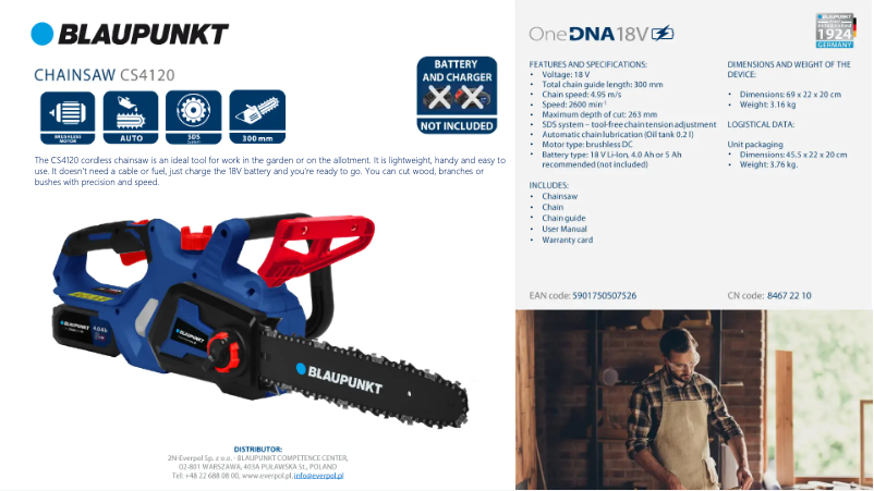 Página 1 del manual Ficha técnica Blaupunkt CS4120