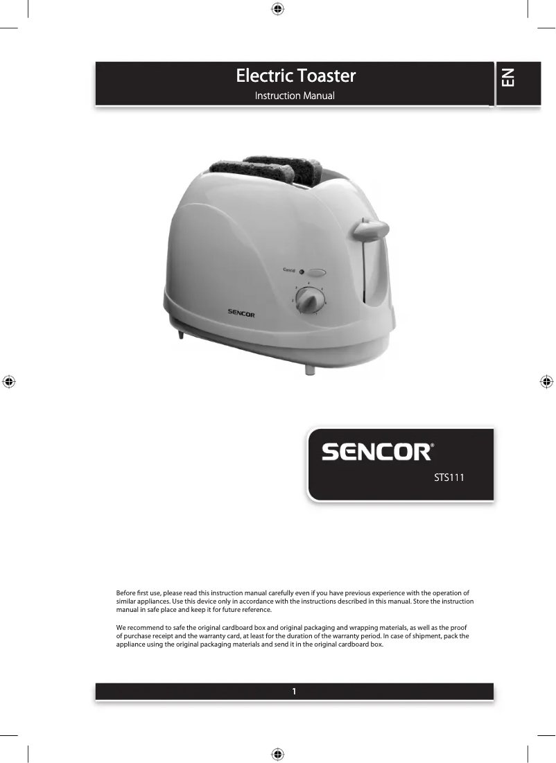 Image de la première page du manuel de l'appareil STS 1110