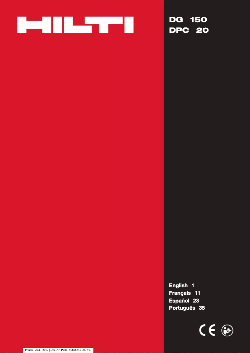 Page n°1 - Manuel utilisateur Hilti DG 150