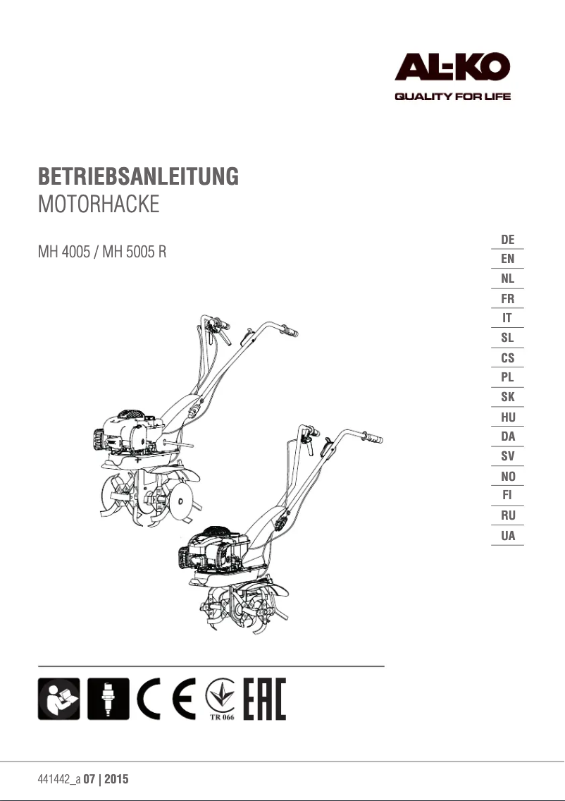 Page 1 de la notice Manuel utilisateur AL-KO MH 4005