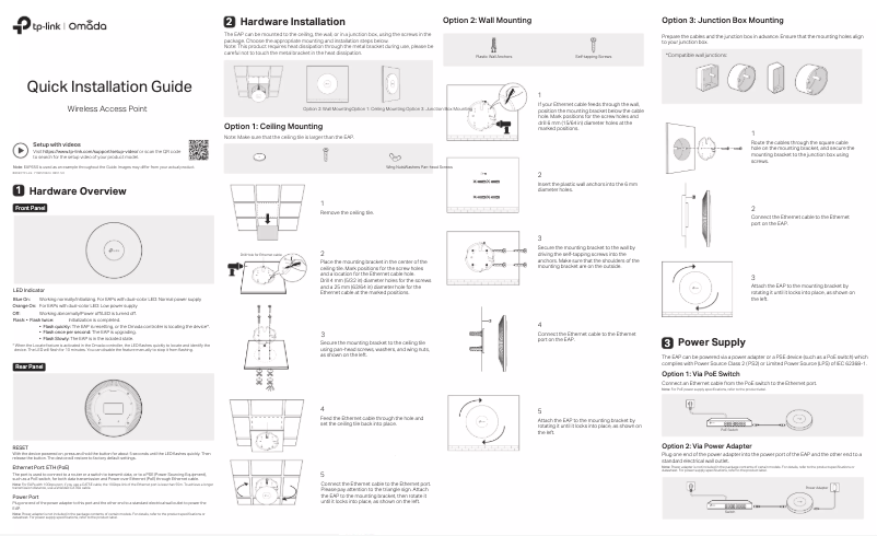 Page 1 de la notice Guide d'installation TP-Link Omada EAP680