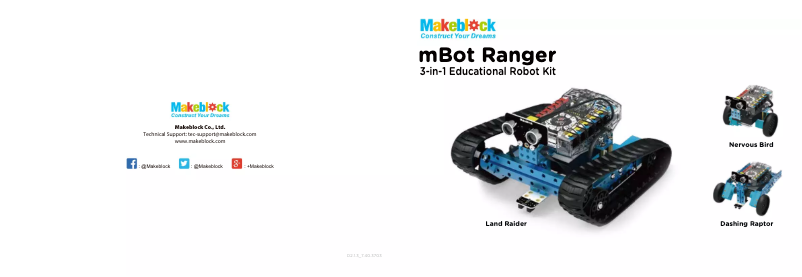 Page 1 de la notice Manuel utilisateur Makeblock mBot Ranger