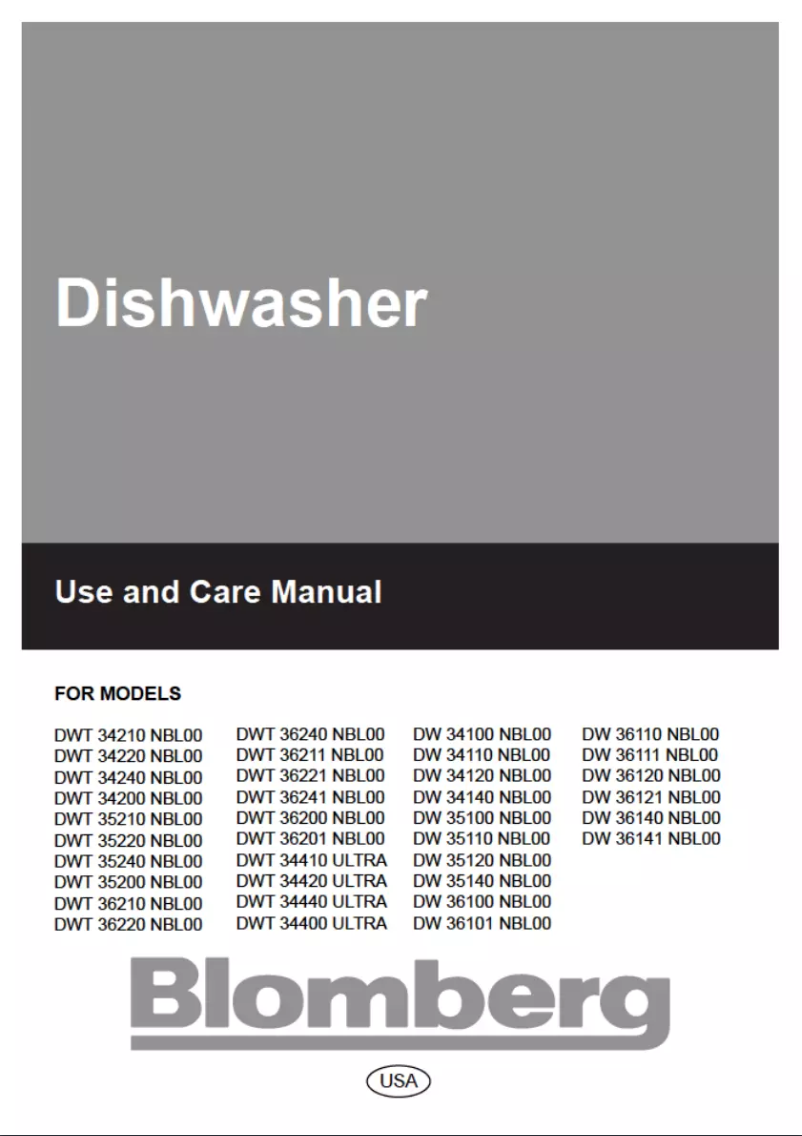 Page n°1 - Manuel utilisateur Blomberg DW 35140 NBL00