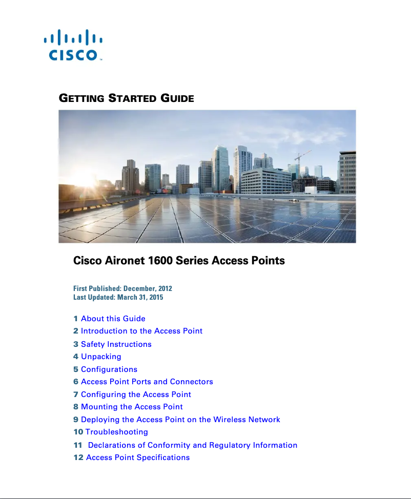 Page n°1 - Manuel utilisateur Cisco Aironet 1600i