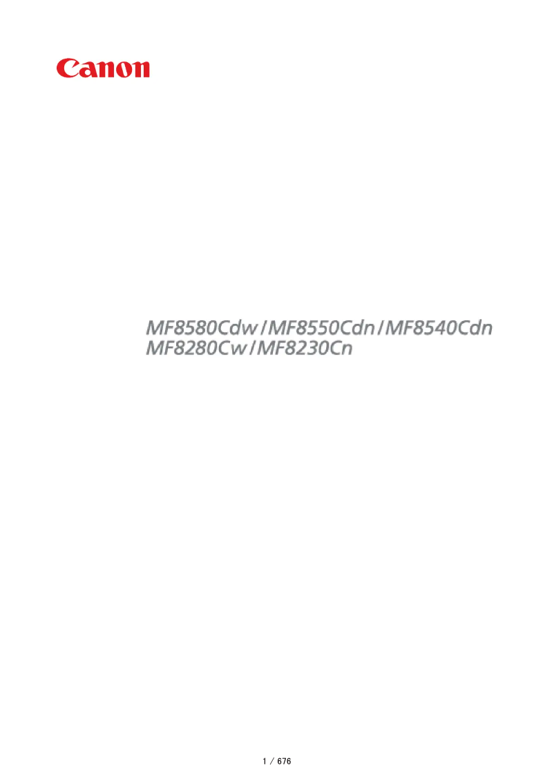 Image de la première page du manuel de l'appareil i-SENSYS MF8230Cn